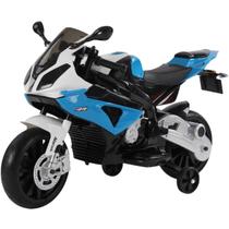 Mini Moto Elétrica Triciclo Criança Infantil Bateria 12V Bmw S1000 RR Azul Luz Som Importway Bw-179