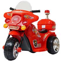 Mini Moto Elétrica Triciclo Criança Infantil Bateria 6V Importway BW006-VM Vermelha Polícia Bivolt