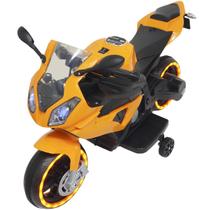 Mini Moto Elétrica Triciclo Criança Infantil Bateria 6V Luz Som Brinqway Bw-127 Laranja Bivolt