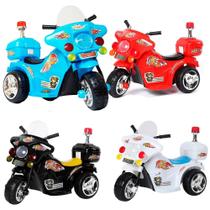 Mini Moto Elétrica Triciclo Infantil Polícia Várias Cores IMPORTWAY