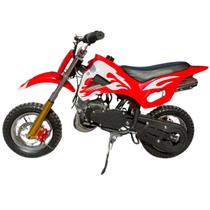 Mini Moto Infantil Gasolina 2 Tempos 49CC Cross Trilha Off Road Vermelha Importway WVDB-006 Dirt