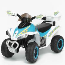 Mini Moto Modelo Quadriculo Elétrico Menina E Menino Infantil 6v 4x4 Branco Com Luz E Som Importway