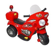 Mini Moto Vermelha Elétrica Com Bau Policial 6v - Shiny Toys