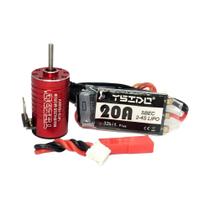 Mini Motor Brushless 1410 V2 Com ESC 20A Para Carros RC Kyosho Mr03 pro Atomic DRZ 1/24 1/28 2580KV