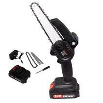 Mini Motoserra Eletrica 48V 6 Polegadas Sem Fio Portatil Serra Potente Corta Madeira Lenha Carpintaria Galho Bambu