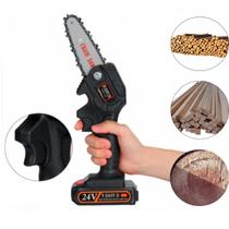 Mini Motoserra Elétrica Sem Fio Com Bateria Recarregavel 24V