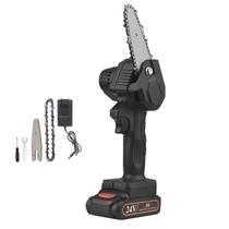 Mini Motoserra Eletrica Serra Sem Fio Portatil 24V Corta Madeira Lenha Carpintaria Galho Bambu Jardinagem Podar Arvore Mini Motoserra Eletrica Serra Sem Fio Portatil 24V Corta Madeira Lenha Carpintaria Galho Bambu Jardinagem Podar Arvore