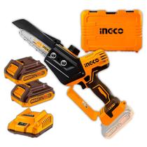 Mini Motosserra A Bateria Ingco 6 Pol 15CM 20V Brushless Com 2 Baterias CGSLI206629 Mini Motosserra A Bateria Ingco 6 Pol 15CM 20V Brushless Com 2 Baterias CGSLI206629
