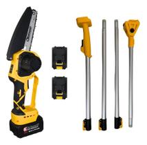 Mini Motosserra Elétrica 48V Portátil com 2 Baterias e Cabo Extensor 3m