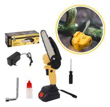 Mini Motosserra Elétrica 6" Bateria 21V Portátil Poda Galhos Jardim Mini Motosserra Elétrica 6" Bateria 21V Portátil Poda Galhos Jardim