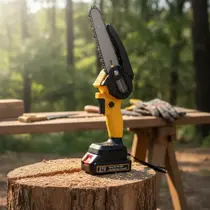 Mini Motosserra Elétrica Com Bateria Recarregável Bivolt jardinagem madeira ateliê artesanato manual