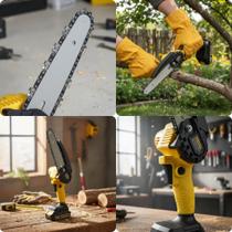 Mini Motosserra Eletrica Compacta Portatil Bateria Recarregavel Alta Potencia Bivolt Poda Arvores Jardiagem Jardim Galho Mini Motosserra Eletrica Compacta Portatil Bateria Recarregavel Alta Potencia Bivolt Poda Arvores Jardiagem Jardim Galho