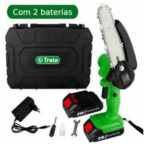 Mini Motosserra Elétrica Portátil 21V Mini Eletrosserra c/2 Baterias Lítio TSER21