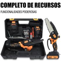 Mini Motosserra Elétrica Portátil 48V 6 Polegadas