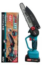 Mini Motosserra Elétrica Portátil Bateria 48v 8 Polegadas Cor Azul-celeste 110v/220v