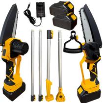 Mini Motosserra Podador De Galhos 1000w 2 Baterias 48v Com Cabo Extensor até 3M