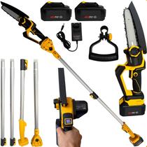 Mini Motosserra Podador De Galhos 1200w 2 Baterias 48v Com Cabo Extensor até 3M Mini Motosserra Podador De Galhos 1200w 2 Baterias 48v Com Cabo Extensor até 3M