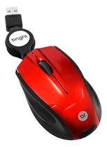 Mini Mouse Cabo Retrátil Usb Vermelho