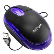 Mini Mouse Optico USB 1000DPI com Led Azul - EXB