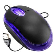 Mini Mouse Optico USB 1000DPI com Led Azul