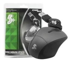 Mini mouse otico 1000dpi cinza emborrachado retrátil - 5+