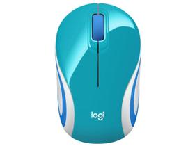 Mini Mouse sem Fio Logitech Laser 1000DPI 3 Botões M187 Aqua Bright