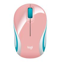 Mini Mouse sem fio Logitech M187, Conexão USB e Pilha Inclusa, Rosa - 910-005364