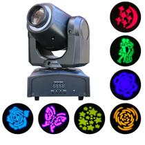 Mini Moving Beam 60W 8 Cores + 8 Desenhos + Borda Led