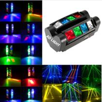 Mini Moving Spider Beam 8 Leds 5w Osram Rgbw Dmx