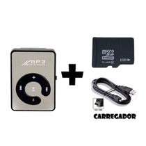 Mini Mp3 Player Portátil Usb Moda + Cabo + Cartão SD 8GB (cabem quase 2k de música) - GENERIK