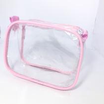 Mini Necessaire transparente e ROSA 15x12