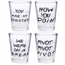 Mini óculos Silver Buffalo Friends Quotes, 45 ml, pacote com 4