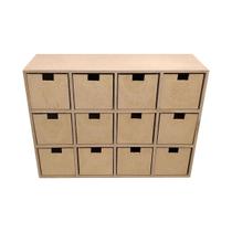Mini Organizador 12 Gavetas 40,5x12x30 Mdf Madeira Mini Organizador 12 Gavetas 40,5x12x30 Mdf Madeira