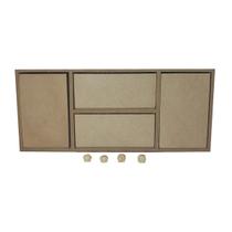Mini Organizador 4 Gavetas 35cm Mdf Madeira Mini Organizador 4 Gavetas 35cm Mdf Madeira