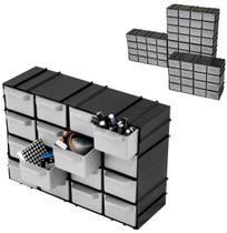 Mini organizador de plastico modulavel com 16 gavetas