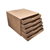 Mini Organizador Scrap 5 Gavetas 34,2x35,2x24,5 Mdf Madeira Mini Organizador Scrap 5 Gavetas 34,2x35,2x24,5 Mdf Madeira