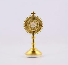 Mini Ostensorio Santissimo Eucaristia JHS Para Casa Carro M2 Mini Ostensorio Santissimo Eucaristia JHS Para Casa Carro M2