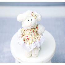 Mini ovelha family 12 cm - vestido com lese floral