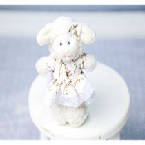 Mini ovelha family 12 cm - vestido com lese floral