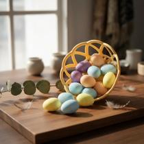 Mini Ovos De Páscoa Colorido Com Cestinha 48 Ovinhos De Isopor Coloridos Decoração Páscoa Mini Ovos De Páscoa Colorido Com Cestinha 48 Ovinhos De Isopor Coloridos Decoração Páscoa