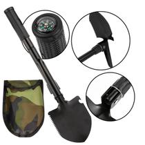 Mini Pá Dobrável Multifuncional Funções: Pá, enxada e bússola Mini Pá Dobrável Multifuncional Funções: Pá, enxada e bússola