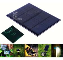 Mini Painel Placa Energia Solar Fotovoltaica 12V 3W 250Ma Mini Painel Placa Energia Solar Fotovoltaica 12V 3W 250Ma