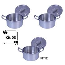 Mini Panela Caçarola Alumínio Laminado Nº12 Com Tampa e Alça Reforçada Para Servir Pequenas Porções Ironte