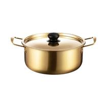 Mini Panela Coreana Para Hot Pot Com Duas Alças E Tampa Para Camping E Macarrão Instantâneo Mini Panela Coreana Para Hot Pot Com Duas Alças E Tampa Para Camping E Macarrão Instantâneo