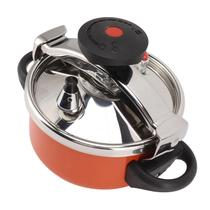 Mini Panela De Pressão De Aço Inoxidável 2L Com Fundo Duplo Para Fogões a Gás E Indução, Acessório