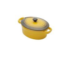 Mini panela oval porcelana, com tampa - Amarela Mini panela oval porcelana, com tampa - Amarela