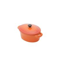 Mini panela oval porcelana, com tampa - Laranja Mini panela oval porcelana, com tampa - Laranja