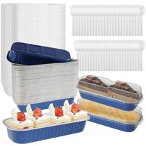 Mini panelas de bolo AEVXKHI 150 unidades com tampas e colheres de 200 mL de alumínio