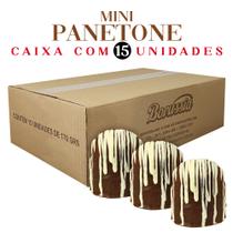 Mini Panetone com Gotas de Chocolate Trufado com Creme de Trufas 170g / Caixa c/15 Unds Borússia Chocolates
