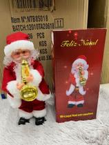 Mini Papai Noel Com Saxofone Musical Dançarino E Luz A Pilha